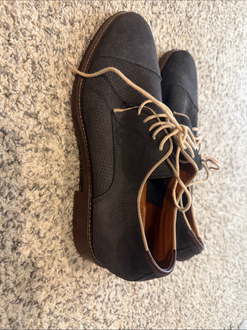 Johnston & Murphy 8.5 Men's Navy Suede Lace-Up Oxford Shoes
